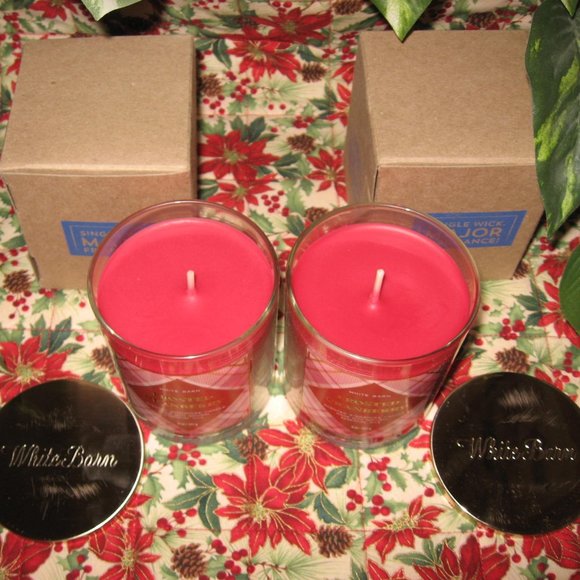 BBW Frosted Cranberry Scented Signature Candle Lot of 2 - Picture 3 of 4
